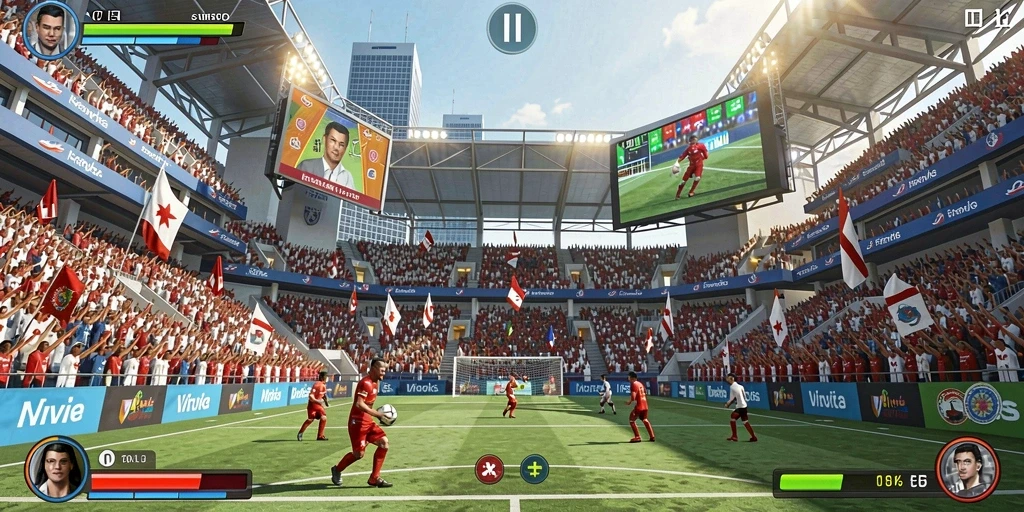 Screenshot yang menunjukkan karakter utama dalam aksi.
