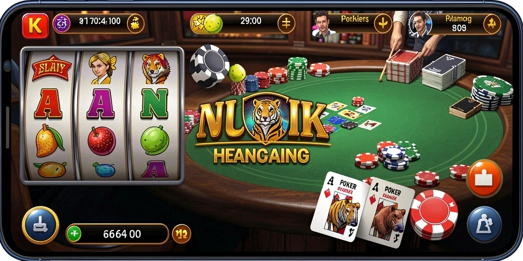 Tampilan awal game dengan pilihan karakter menarik.